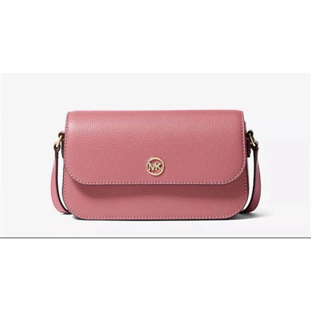 Michael Kors Jet Set Travel New NWT Pebbled Leather Berry Sorbet Crossbody $398